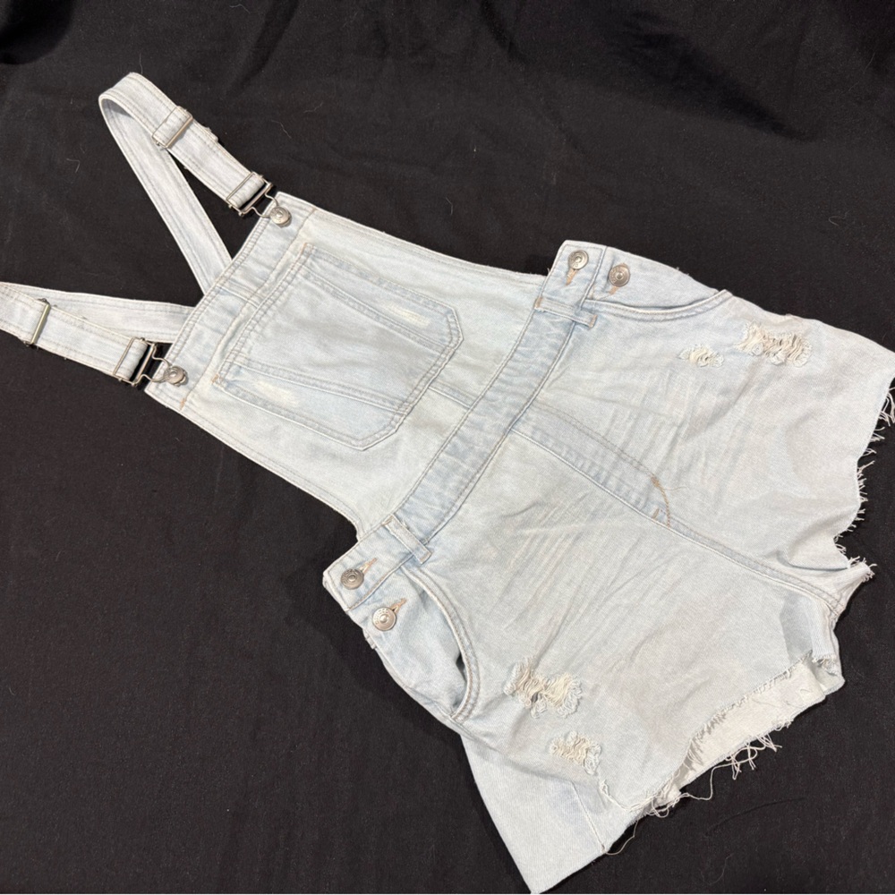 Divided Light Wash Denim Overalls